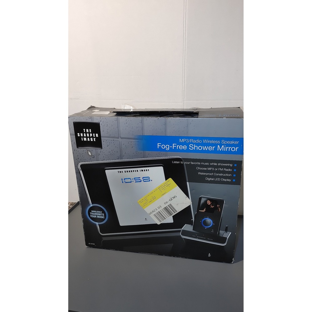 Sharper Image Fog-Free Shower Mirror Wireless Speaker EC-W100  New *Sealed  Box*